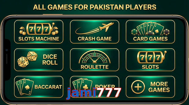 Main screen of Jami777 games page for PK players